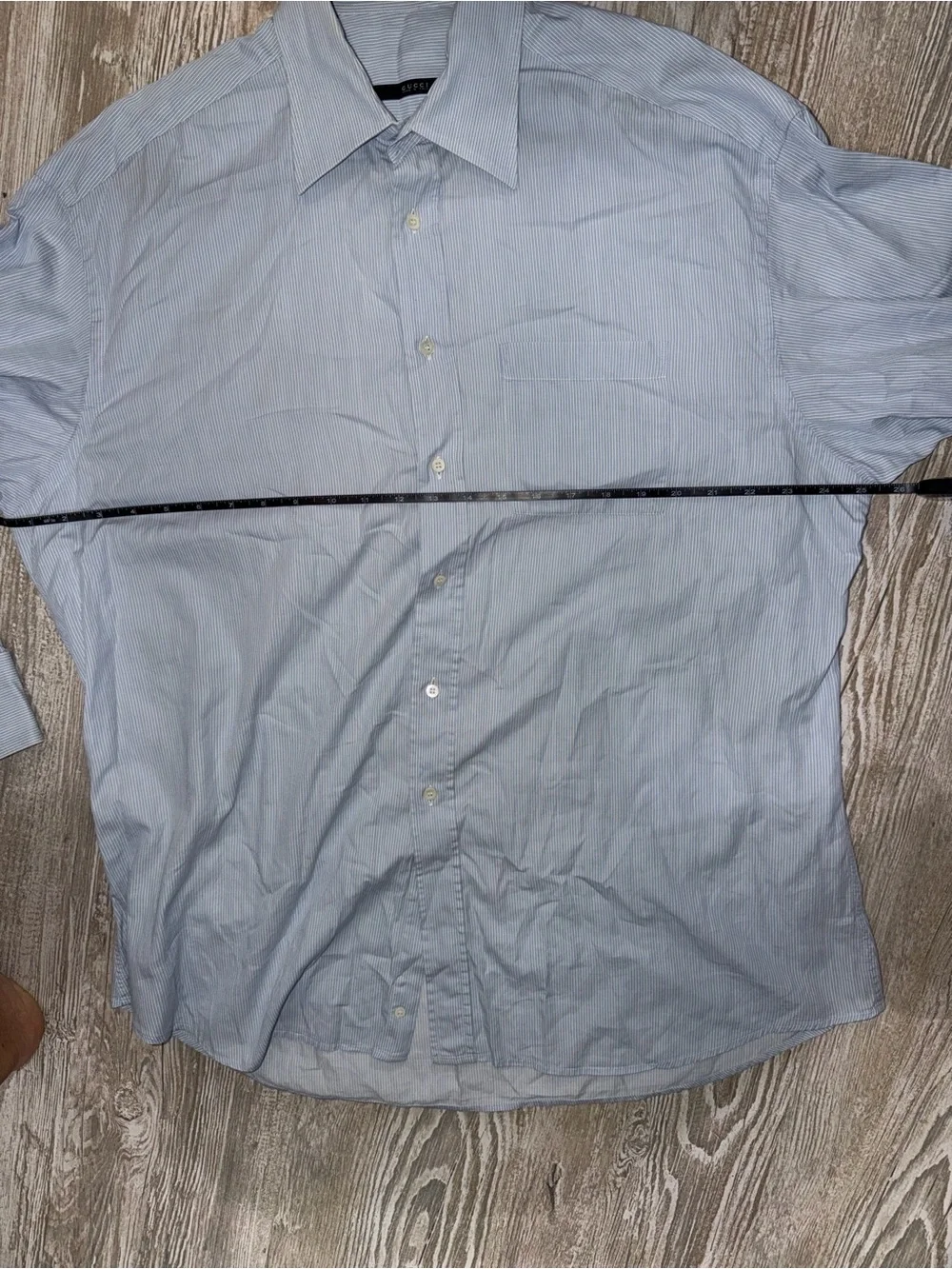 Vintage Gucci Light Blue Pinstripe Men’s Dress Shirt by Tom Ford